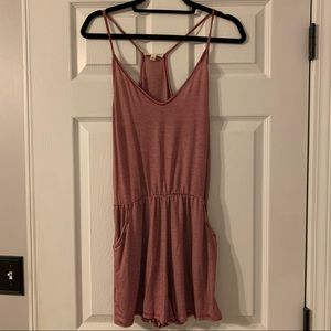 Red & White Striped Romper w/ Pockets! Never Worn